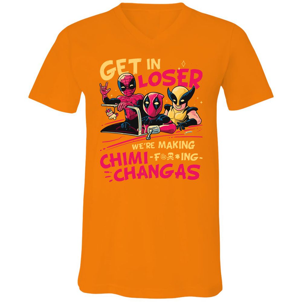 Unisex V-Neck T-Shirt - HZDP4XAA - Orange - 11