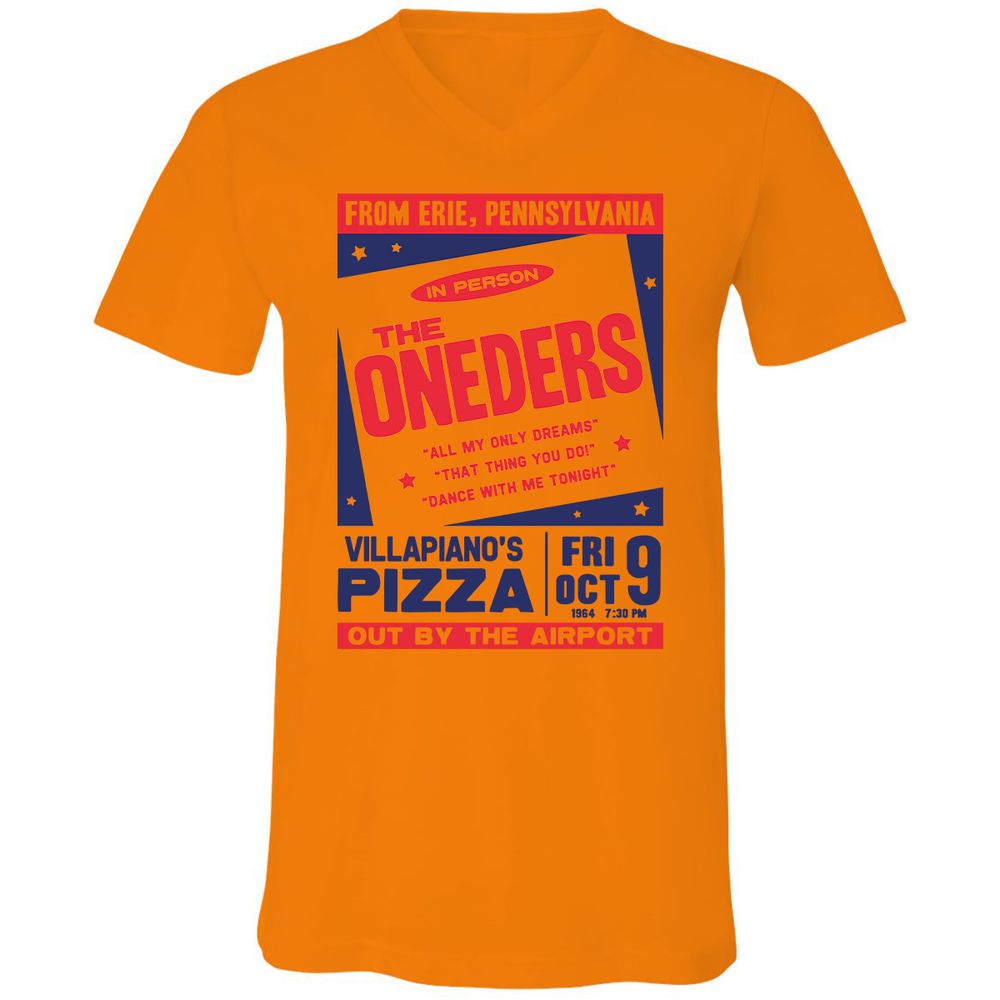 Unisex V-Neck T-Shirt - AXSZ55KM - Orange - 11
