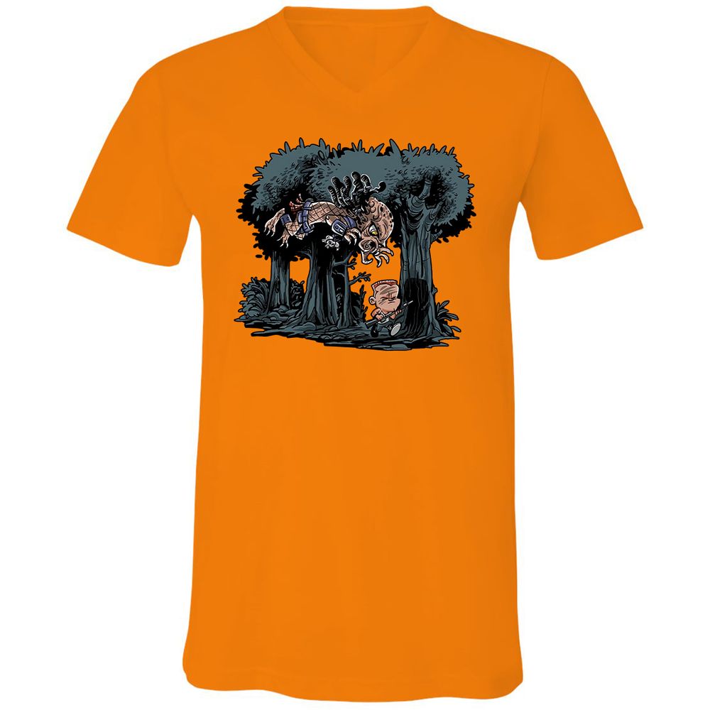 Unisex V-Neck T-Shirt - F4BRT1PJ - Orange - 11