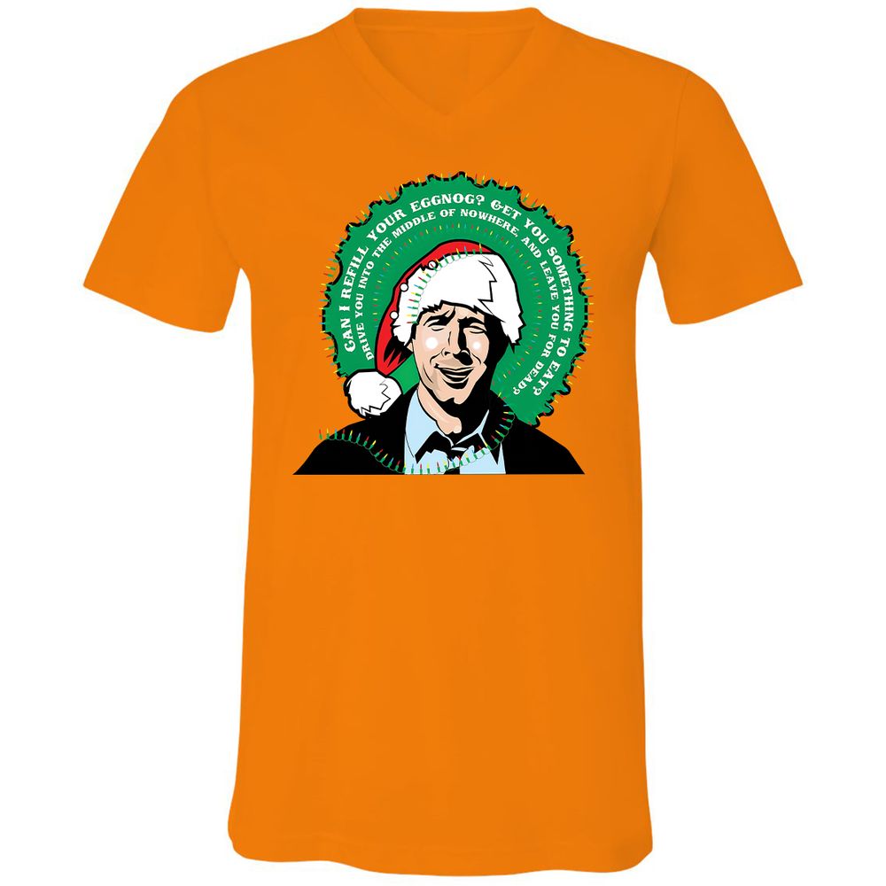 Unisex V-Neck T-Shirt - VZL759QP - Orange - 11