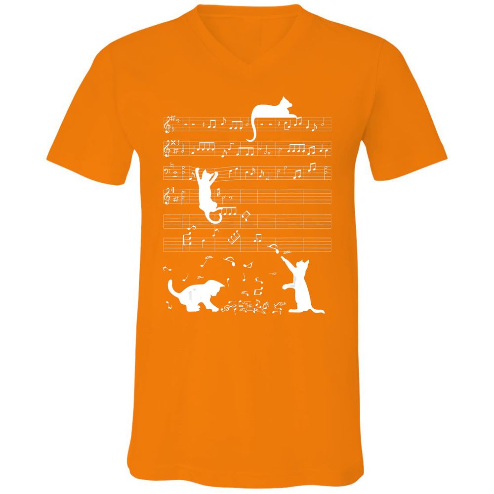 Unisex V-Neck T-Shirt - PDNJ7Z77 - Orange - 11