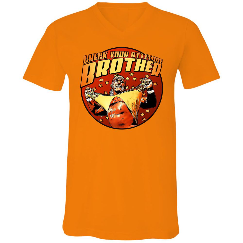 Unisex V-Neck T-Shirt - 6K7ALRNJ - Orange - 11