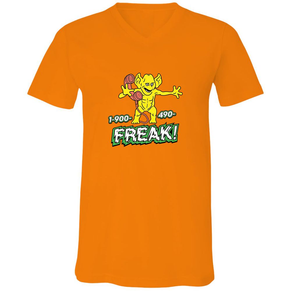 Unisex V-Neck T-Shirt - 7DX7D5LC - Orange - 11