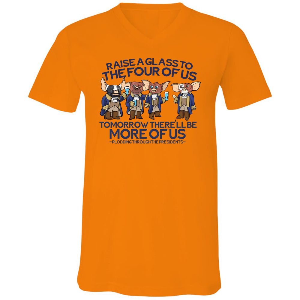 Unisex V-Neck T-Shirt - RBMQ4WXB - Orange - 11