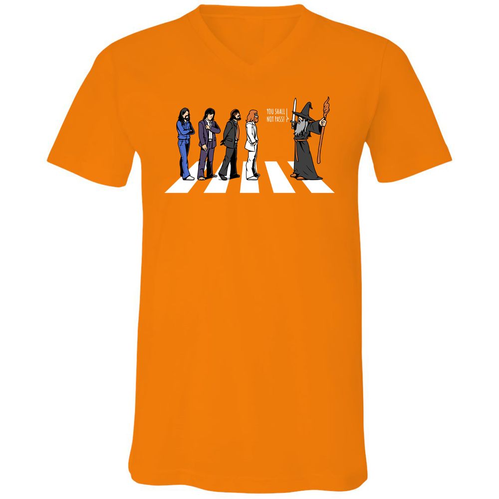 Unisex V-Neck T-Shirt - EELY7DAH - Orange - 11
