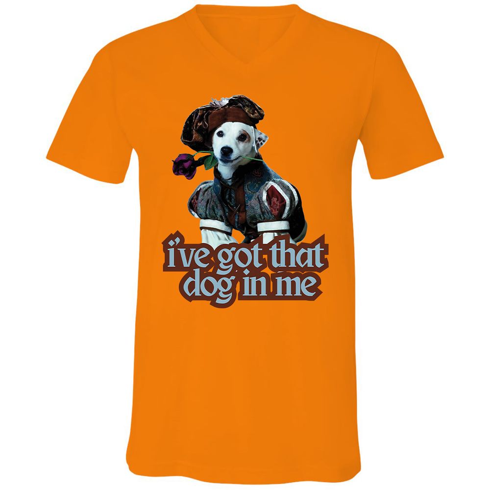 Unisex V-Neck T-Shirt - YV8R6QRA - Orange - 11