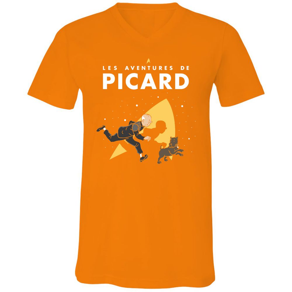 Unisex V-Neck T-Shirt - LZW8TEDW - Orange - 11