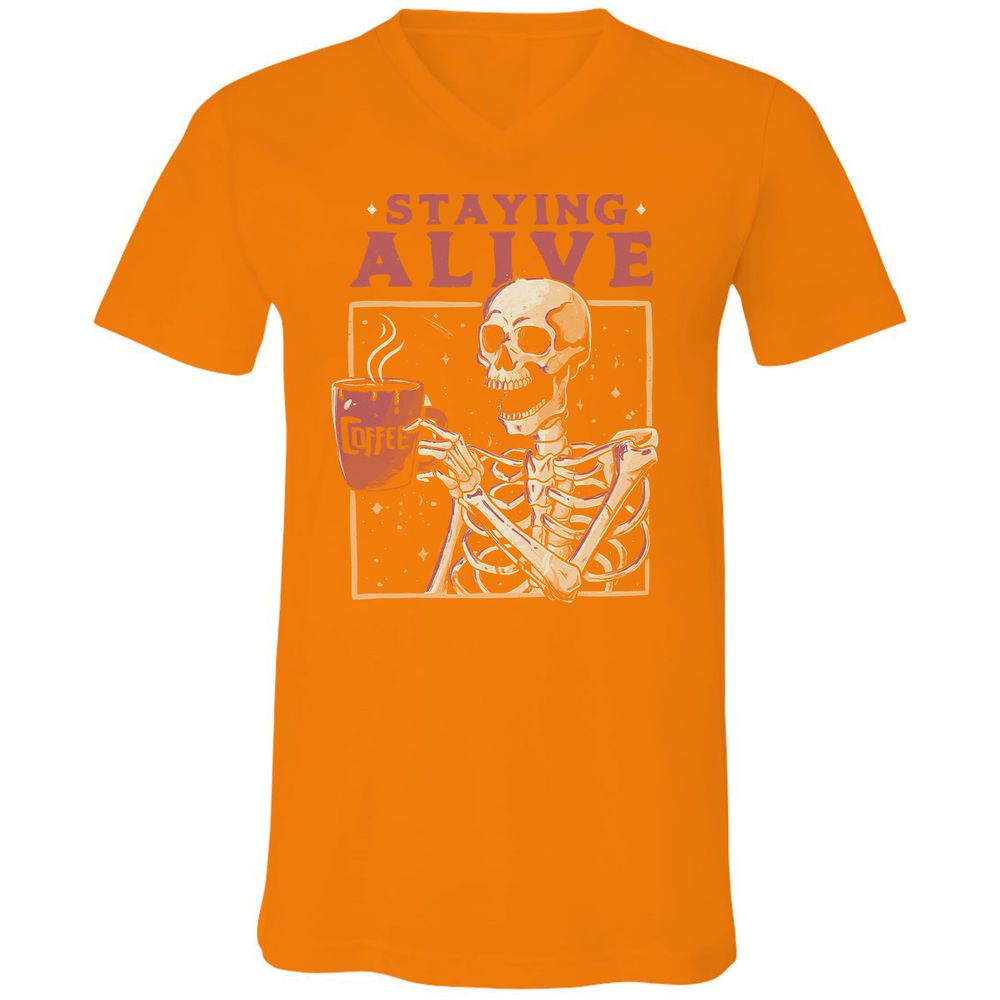 Unisex V-Neck T-Shirt - TX71E3UX - Orange - 11