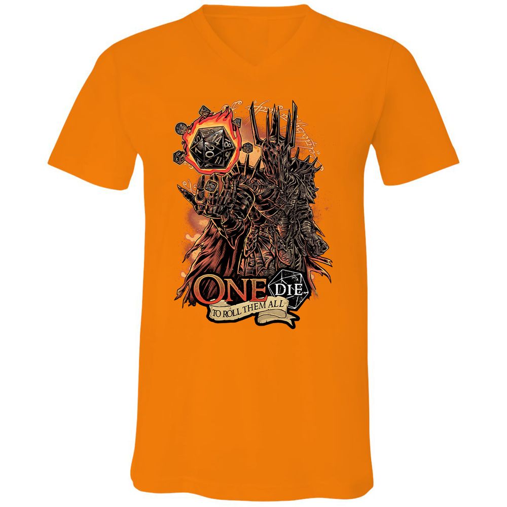 Unisex V-Neck T-Shirt - ZB4HL9PB - Orange - 11