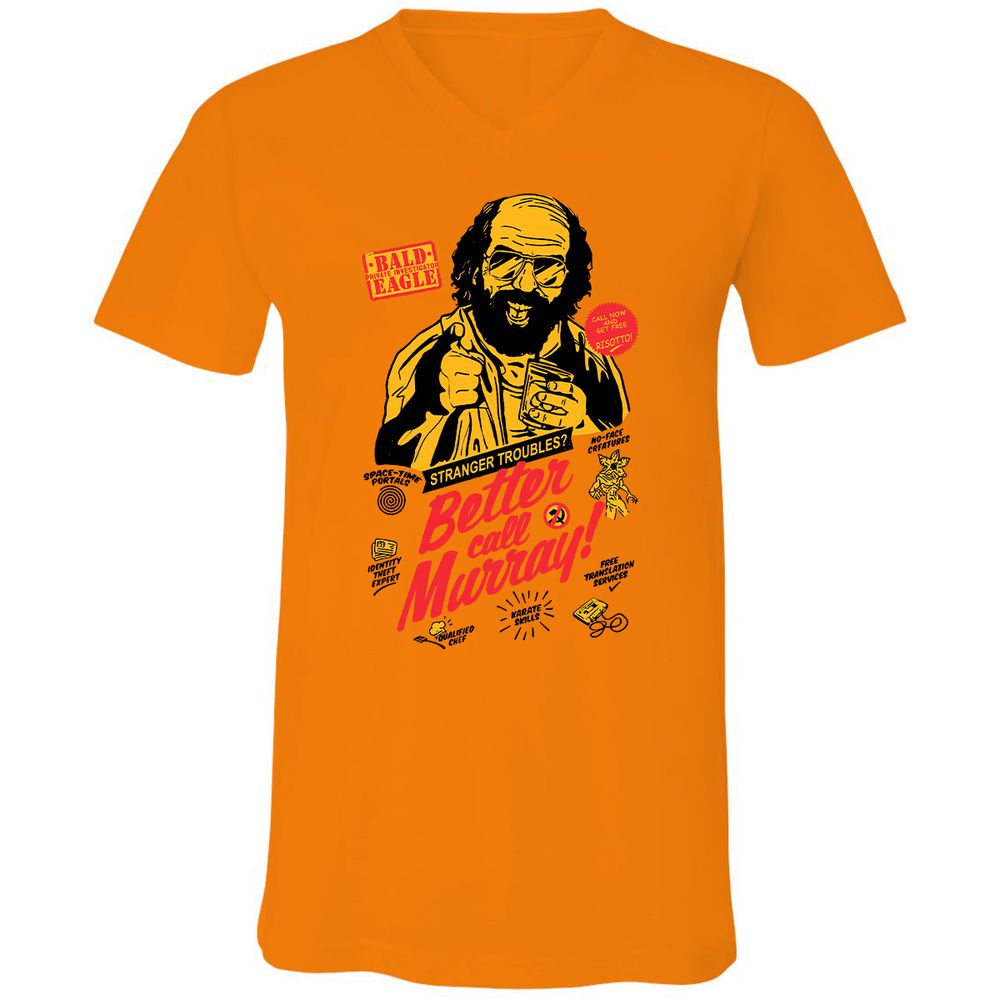 Unisex V-Neck T-Shirt - RRH3Y766 - Orange - 11