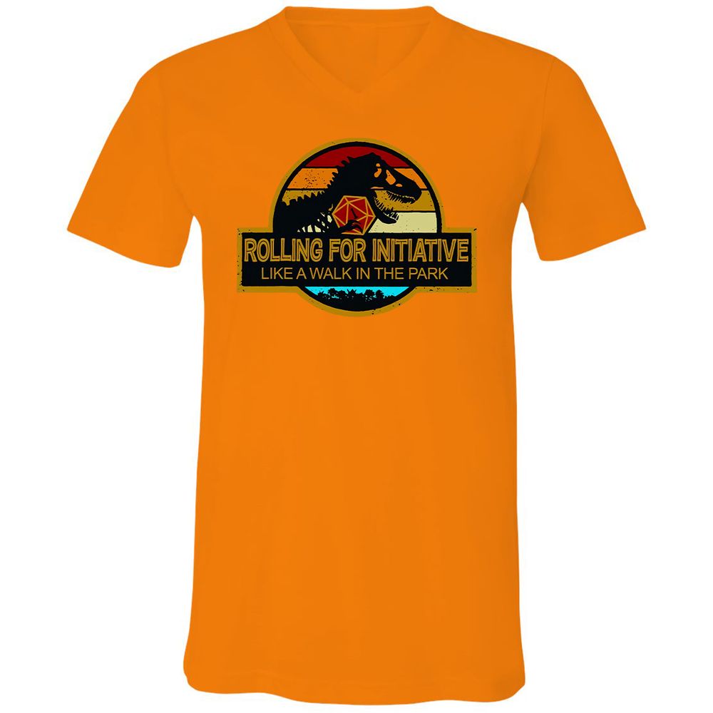 Unisex V-Neck T-Shirt - 4K5GHU14 - Orange - 11