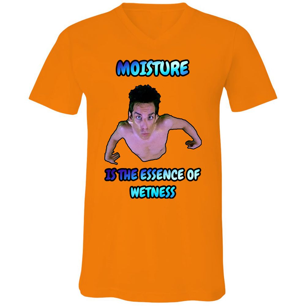 Unisex V-Neck T-Shirt - QHJ8X2E3 - Orange - 11