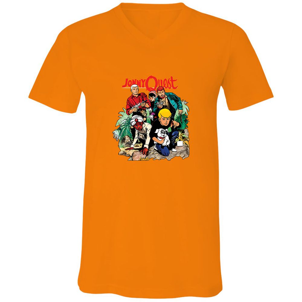 Unisex V-Neck T-Shirt - LMB3N4ZW - Orange - 11