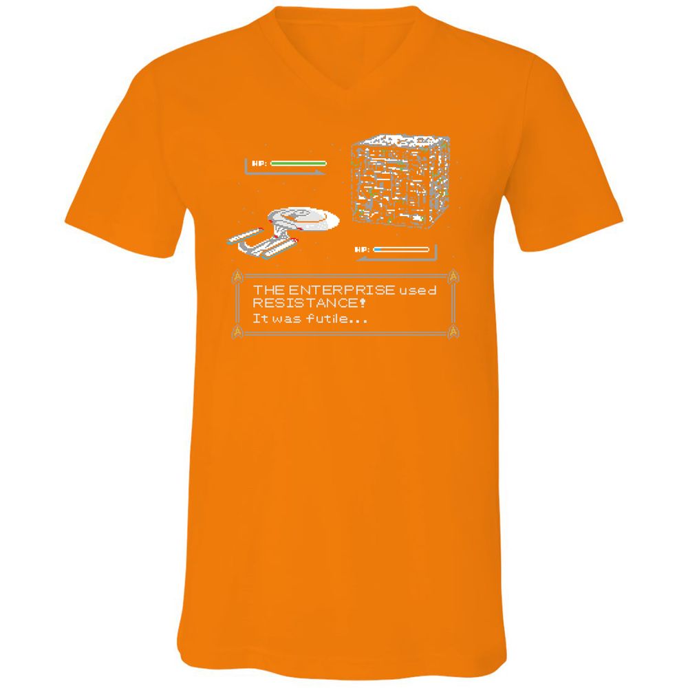 Unisex V-Neck T-Shirt - 4JQ9RP8M - Orange - 11