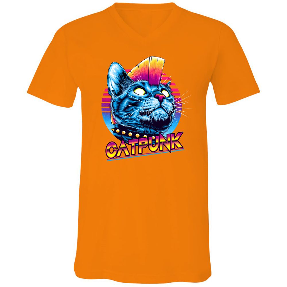 Unisex V-Neck T-Shirt - RL15KK8H - Orange - 11