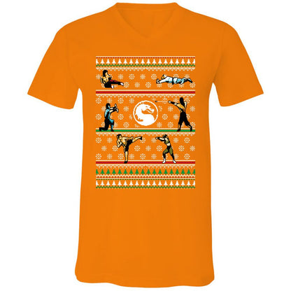 Unisex V-Neck T-Shirt - FEUL3ETK - Orange - 11