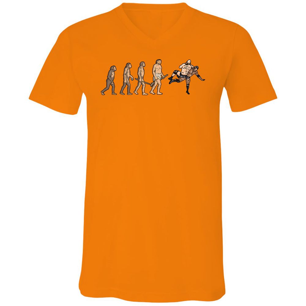 Unisex V-Neck T-Shirt - ZVKVDNJX - Orange - 11
