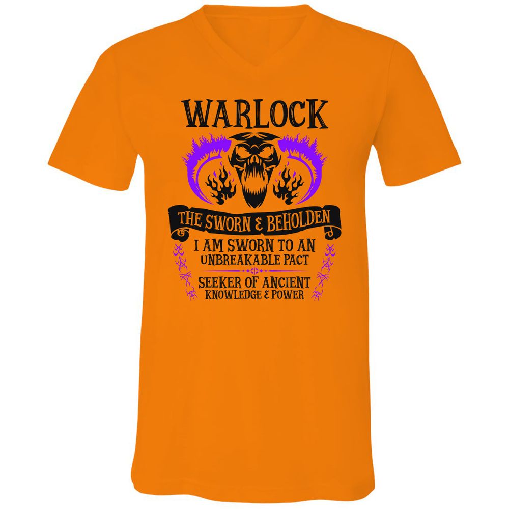 Unisex V-Neck T-Shirt - NPCEW7XV - Orange - 11