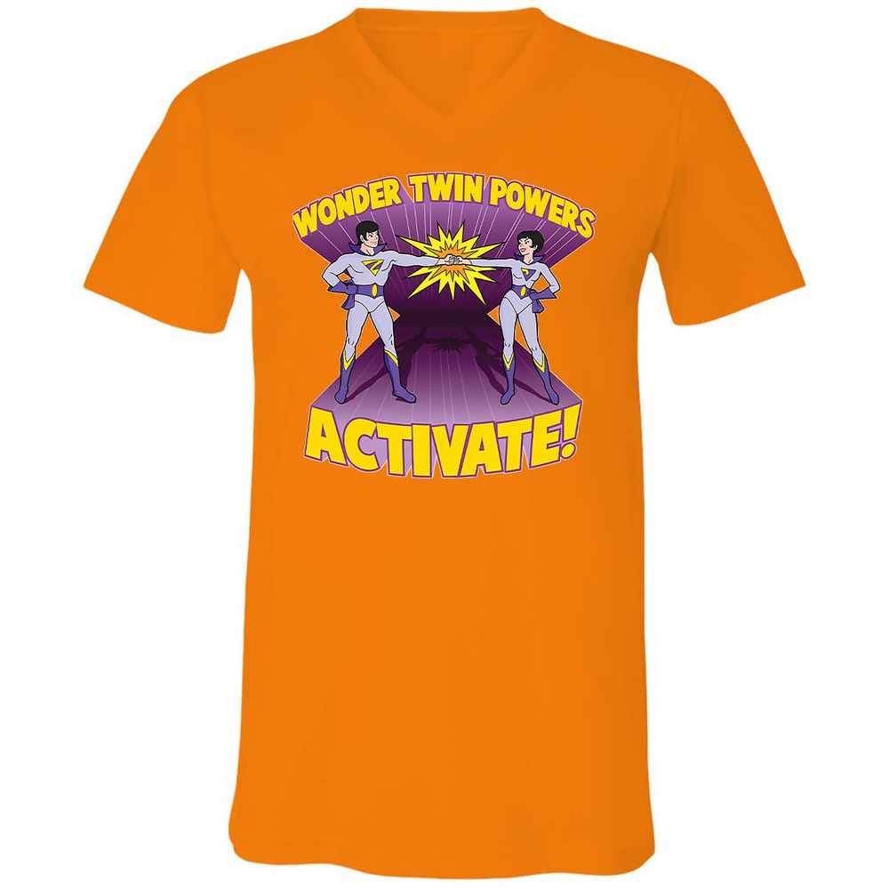 Unisex V-Neck T-Shirt - 9UG9WHZQ - Orange - 11