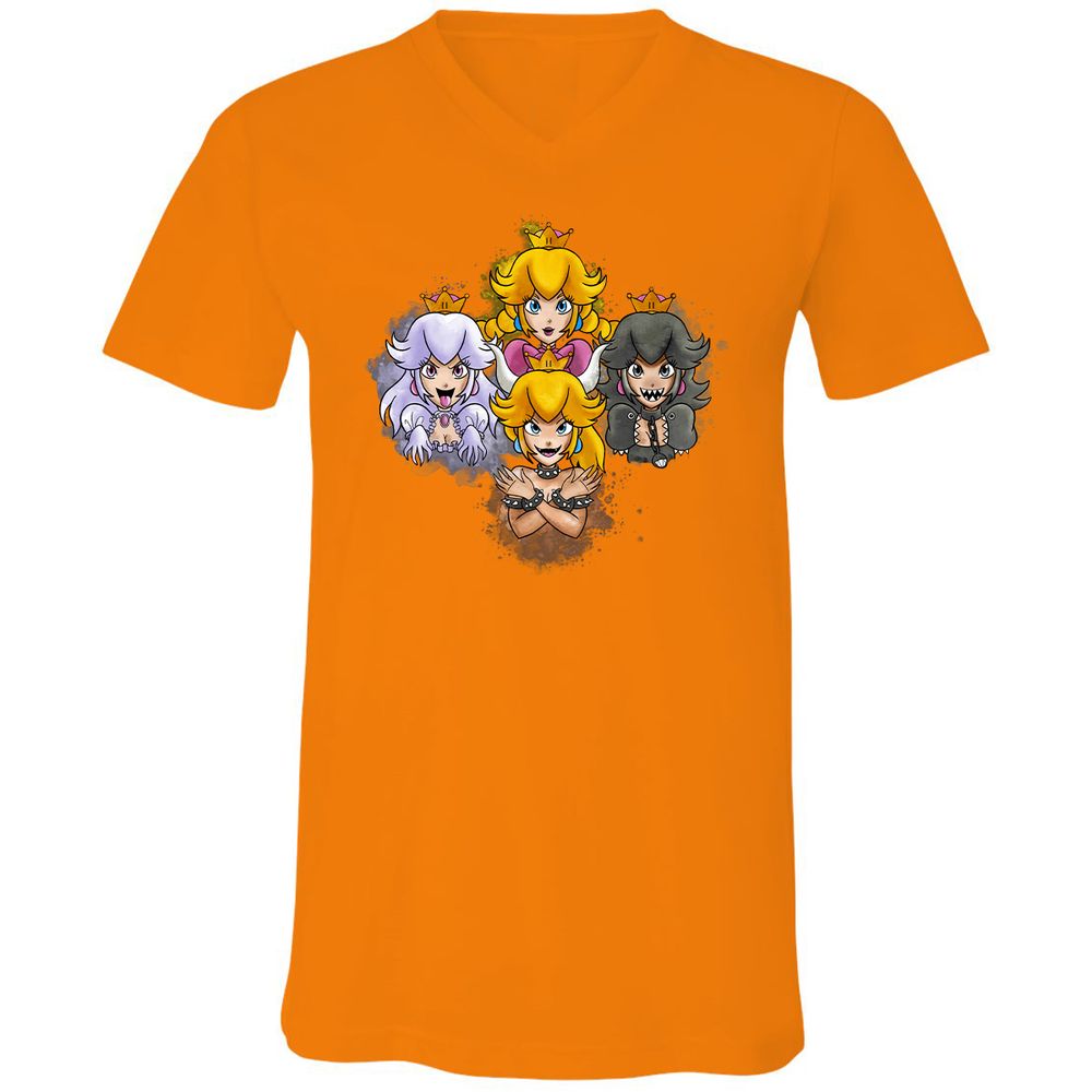 Unisex V-Neck T-Shirt - 9DCK5KPF - Orange - 11