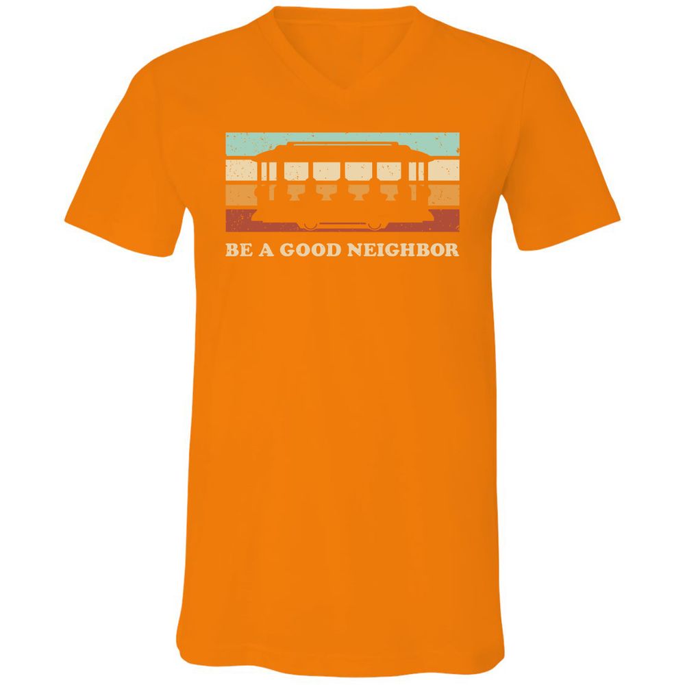 Unisex V-Neck T-Shirt - NYFNZ1QH - Orange - 11