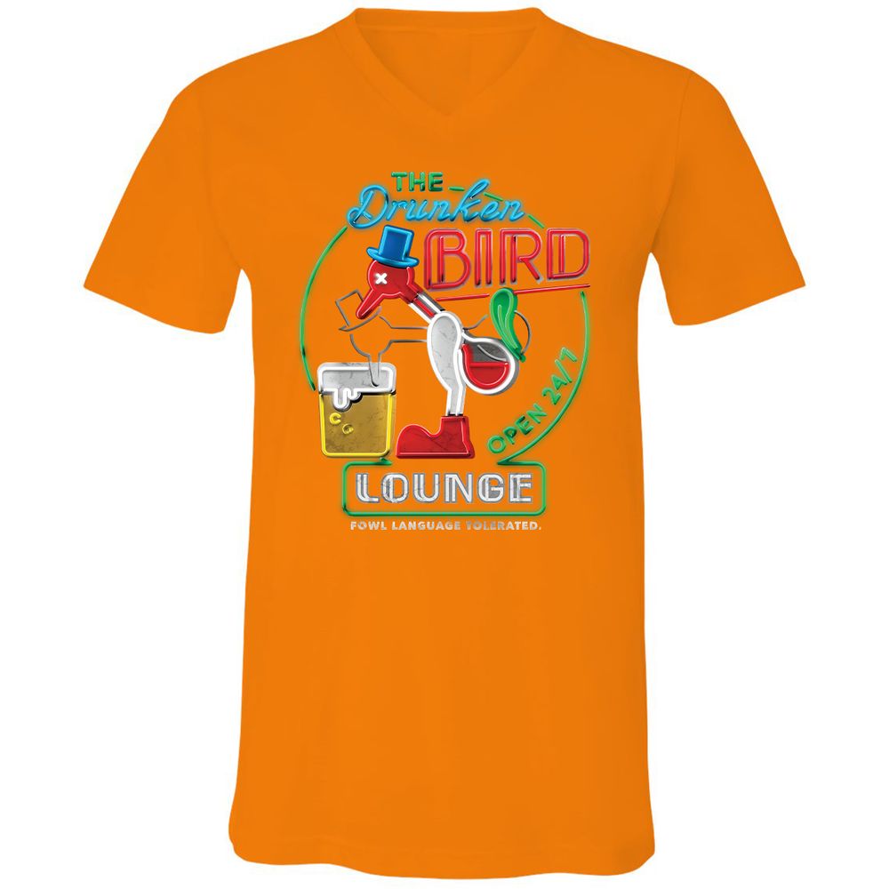 Unisex V-Neck T-Shirt - 7BZXF5NS - Orange - 11