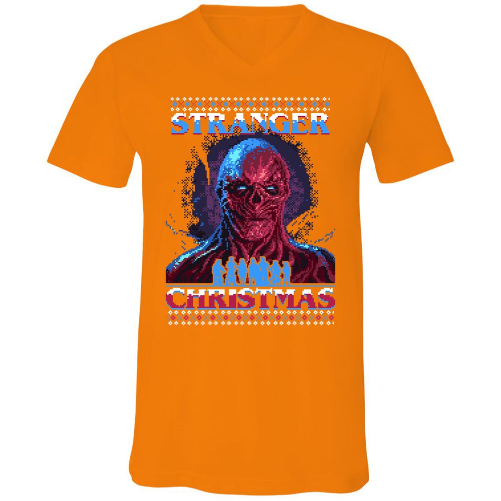 Unisex V-Neck T-Shirt - Y43QEJYS - Orange - 11