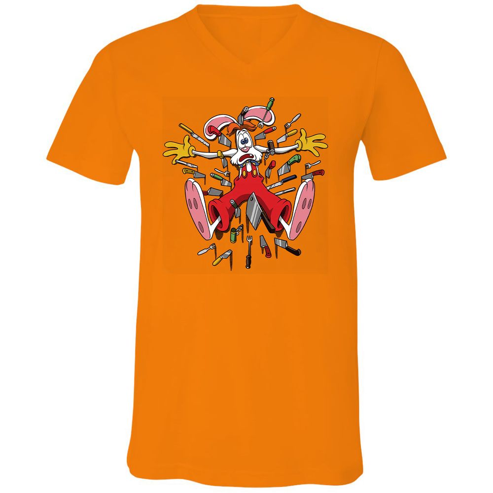 Unisex V-Neck T-Shirt - 5ZATVGA1 - Orange - 11
