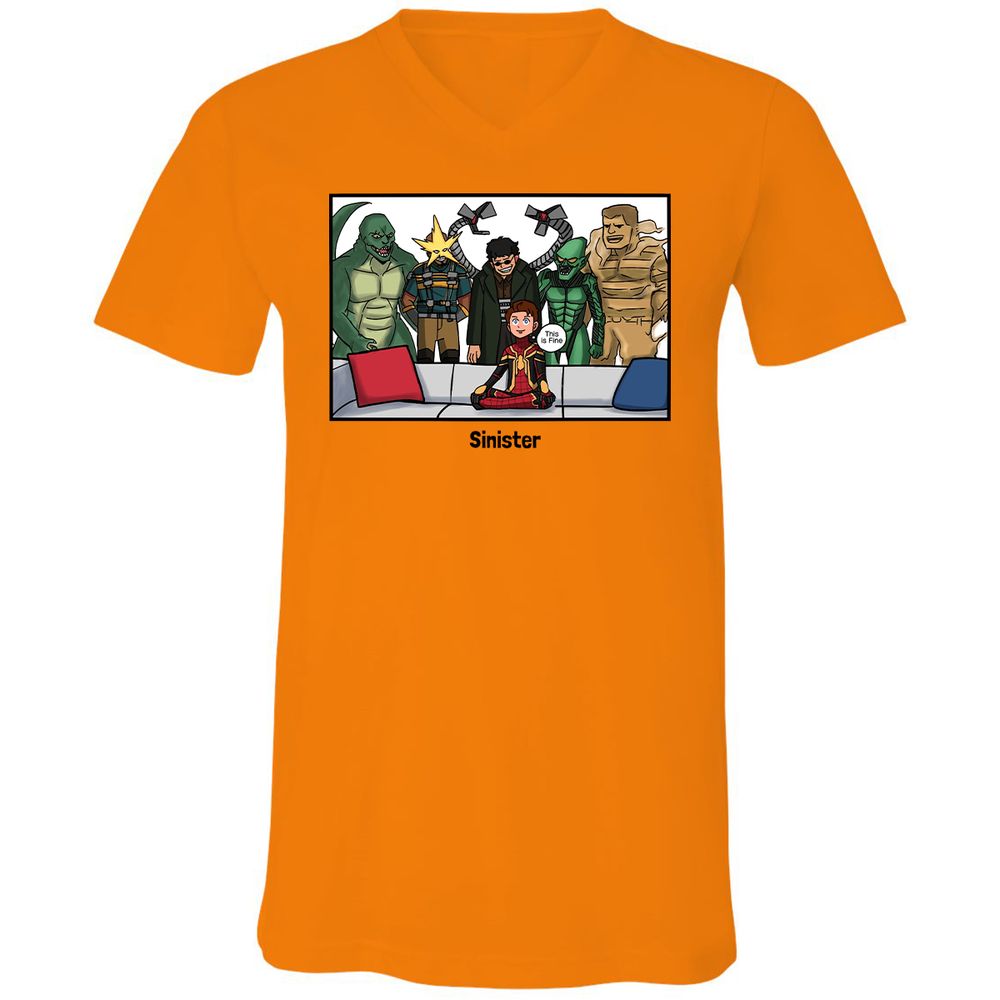 Unisex V-Neck T-Shirt - 31KTPFEJ - Orange - 11