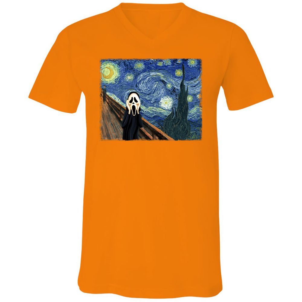 Unisex V-Neck T-Shirt - 6UFDKYBR - Orange - 11