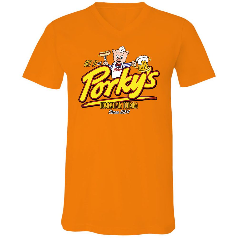 Unisex V-Neck T-Shirt - XSGT6M4Z - Orange - 11