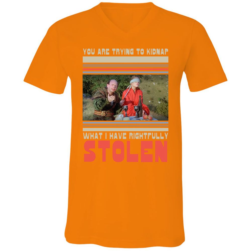 Unisex V-Neck T-Shirt - JRBGH9UD - Orange - 11