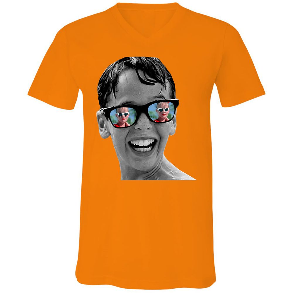 Unisex V-Neck T-Shirt - DGPL9E3P - Orange - 11