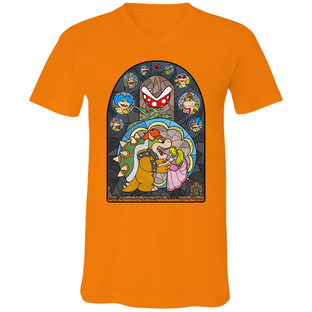 Unisex V-Neck T-Shirt - ZTB5GS8S - Orange - 11