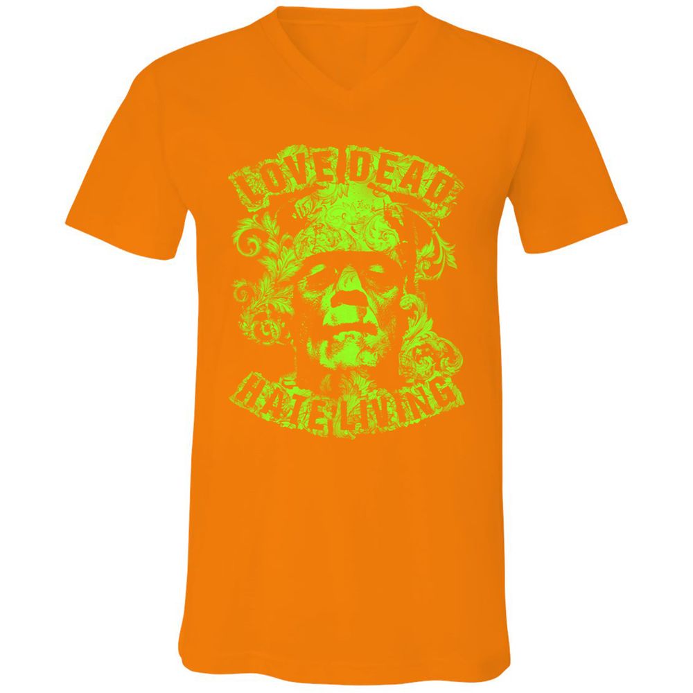 Unisex V-Neck T-Shirt - 67HHJW3M - Orange - 11