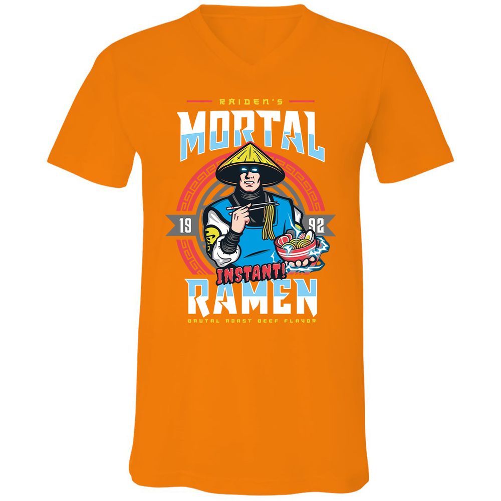 Unisex V-Neck T-Shirt - FFD3AUKJ - Orange - 11