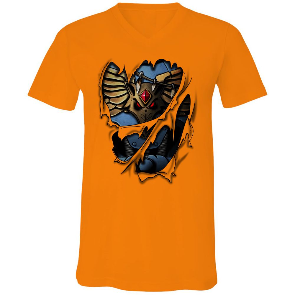 Unisex V-Neck T-Shirt - 1D56HJA3 - Orange - 11