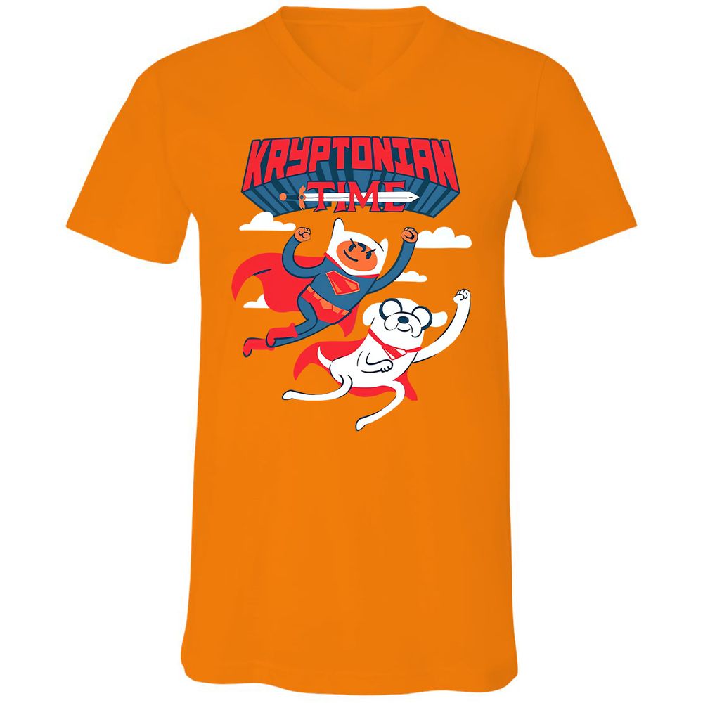 Unisex V-Neck T-Shirt - 4TWS8JW7 - Orange - 11