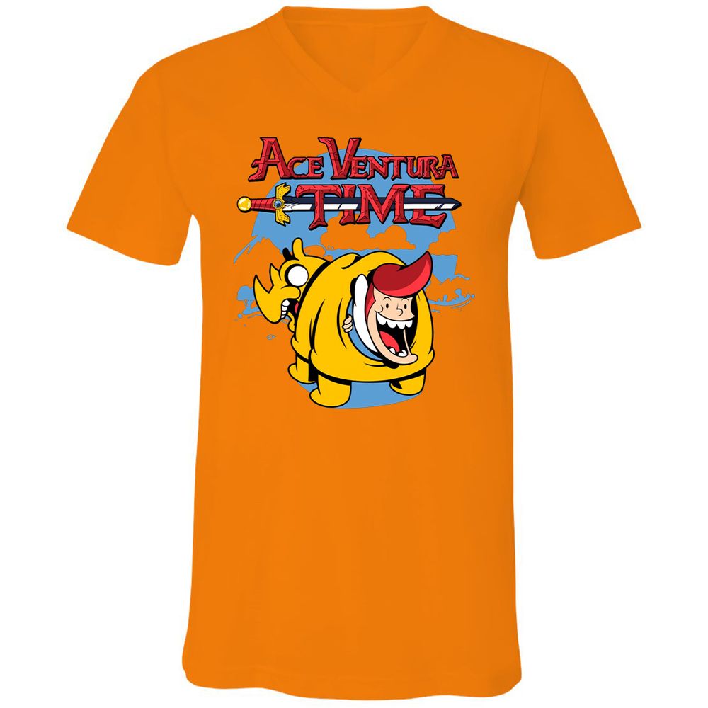 Unisex V-Neck T-Shirt - 4QXXE54P - Orange - 11