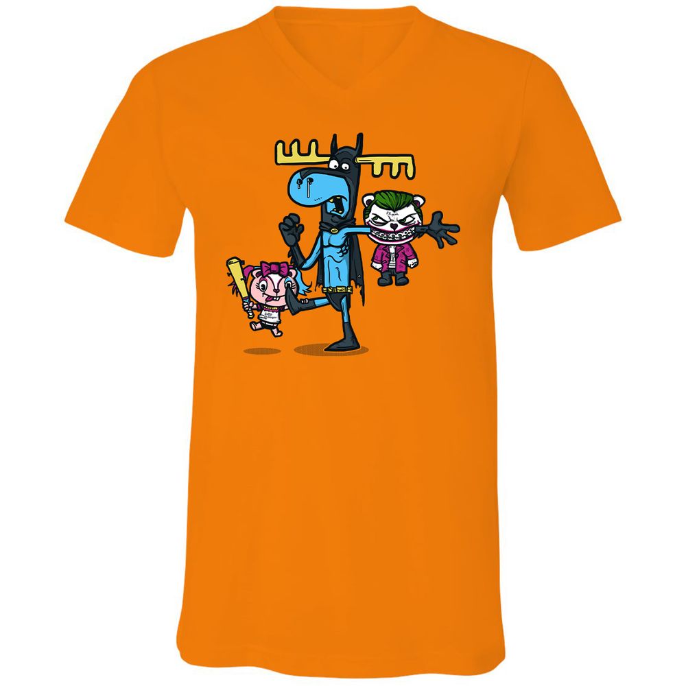 Unisex V-Neck T-Shirt - GXGN7ZFL - Orange - 11