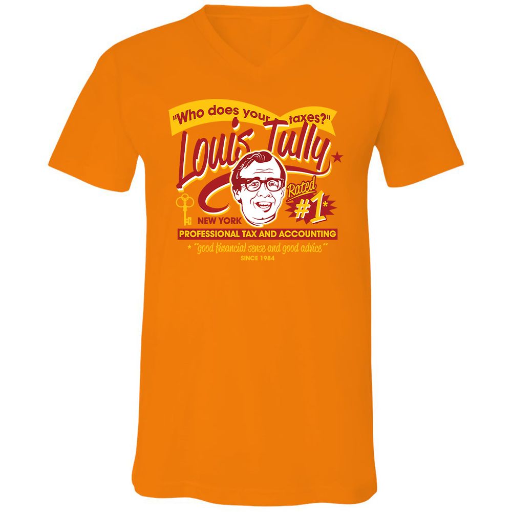 Unisex V-Neck T-Shirt - VRGFDXWB - Orange - 11