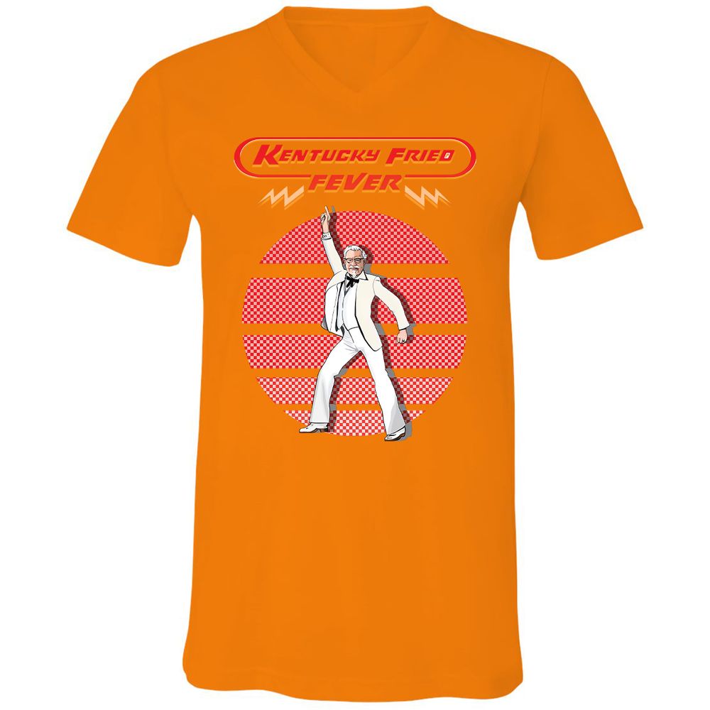 Unisex V-Neck T-Shirt - Y9SYKSJ1 - Orange - 11