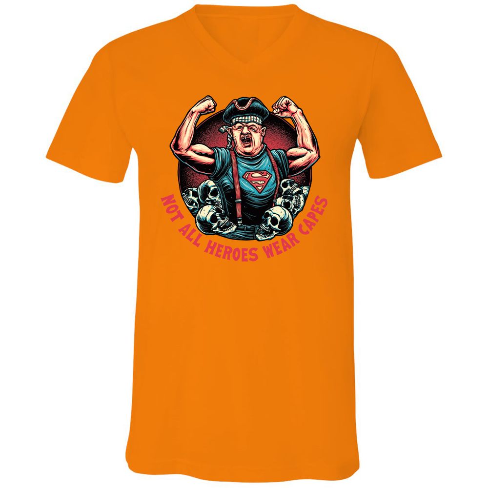 Unisex V-Neck T-Shirt - PH5UJP9T - Orange - 11