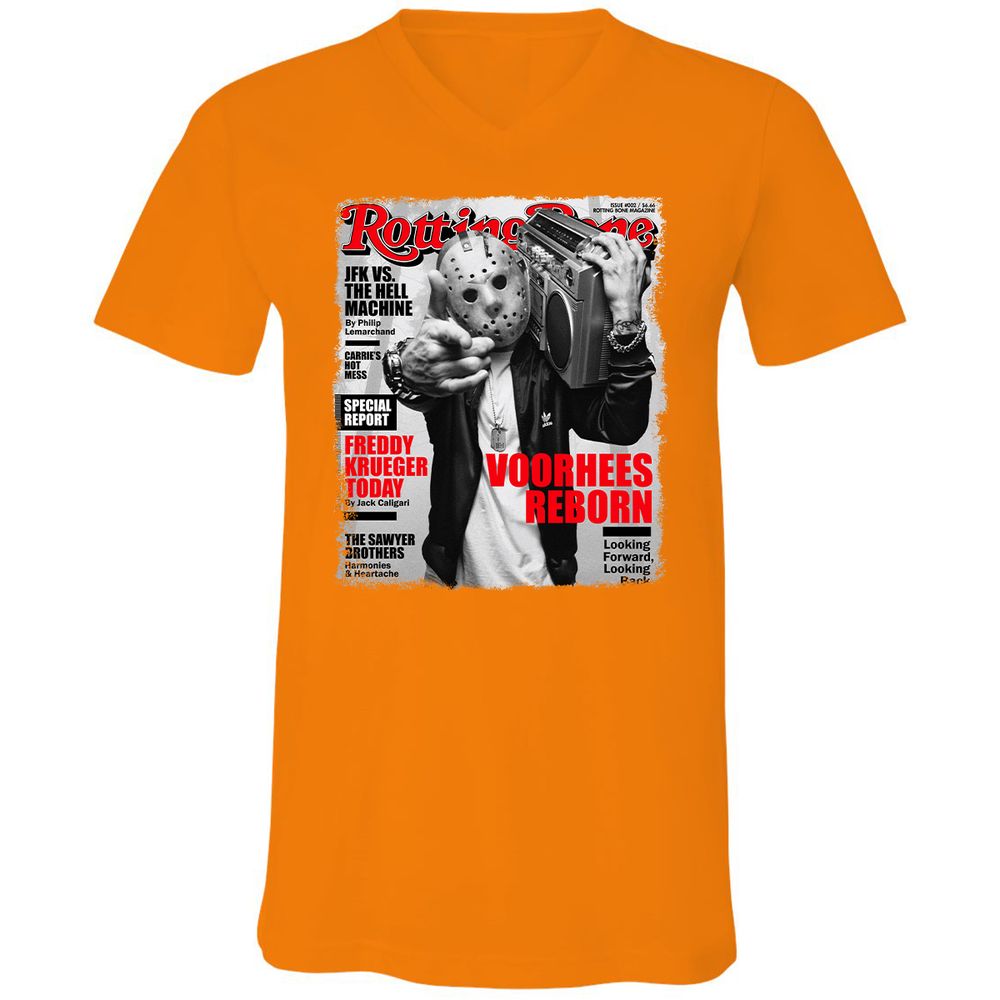 Unisex V-Neck T-Shirt - TPL4MEXV - Orange - 11
