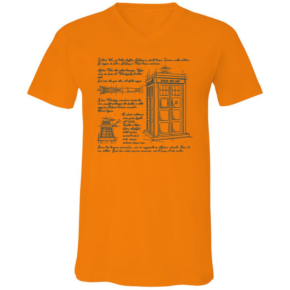 Unisex V-Neck T-Shirt - 846VQHVP - Orange - 11