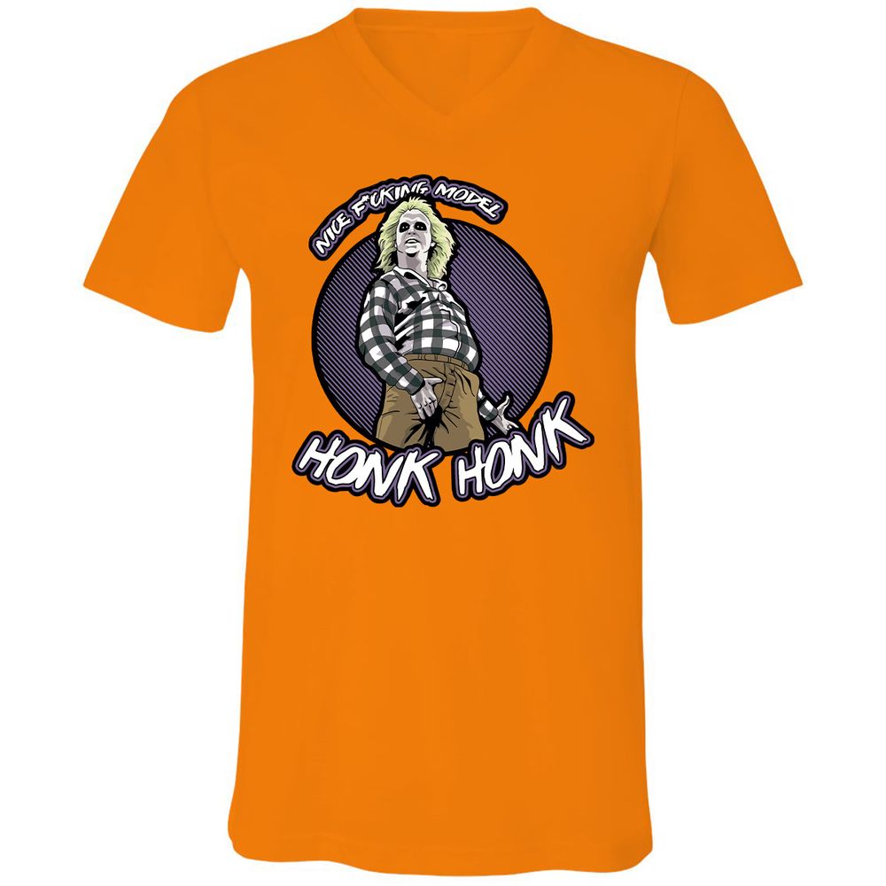 Unisex V-Neck T-Shirt - 28UX9XNW - Orange - 11