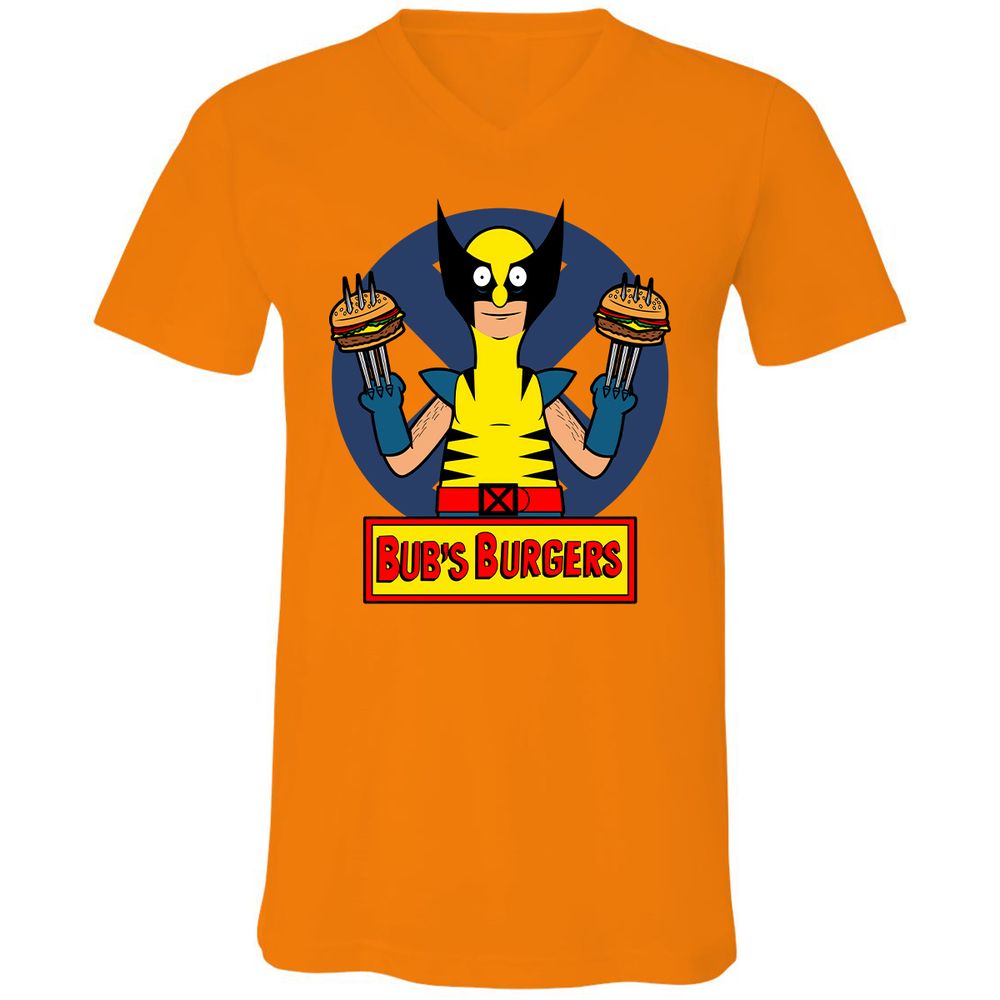 Unisex V-Neck T-Shirt - MLKVU5ZT - Orange - 11