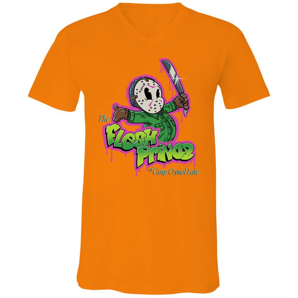 Unisex V-Neck T-Shirt - WJ7AT1HD - Orange - 11