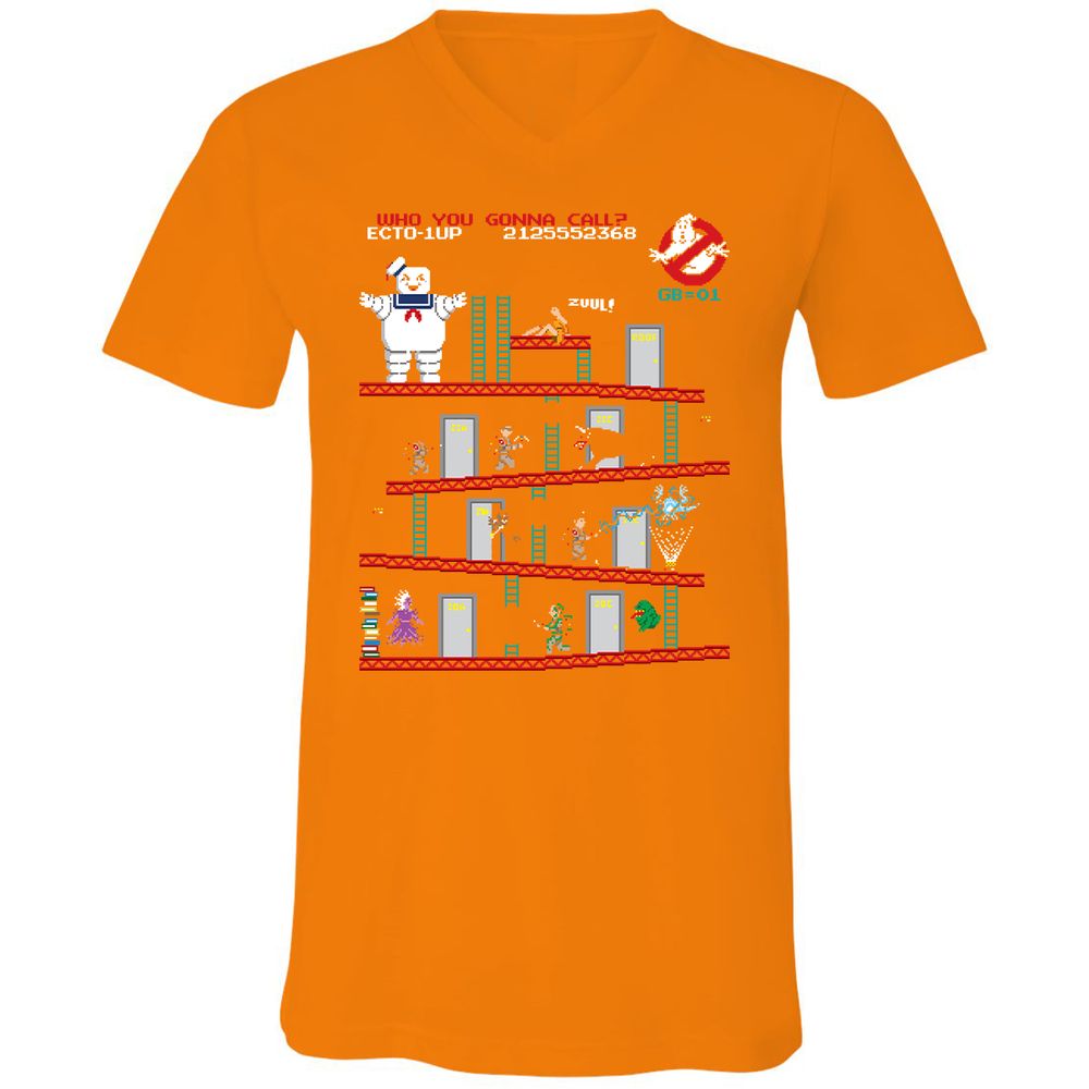 Unisex V-Neck T-Shirt - QUD3YU4T - Orange - 11