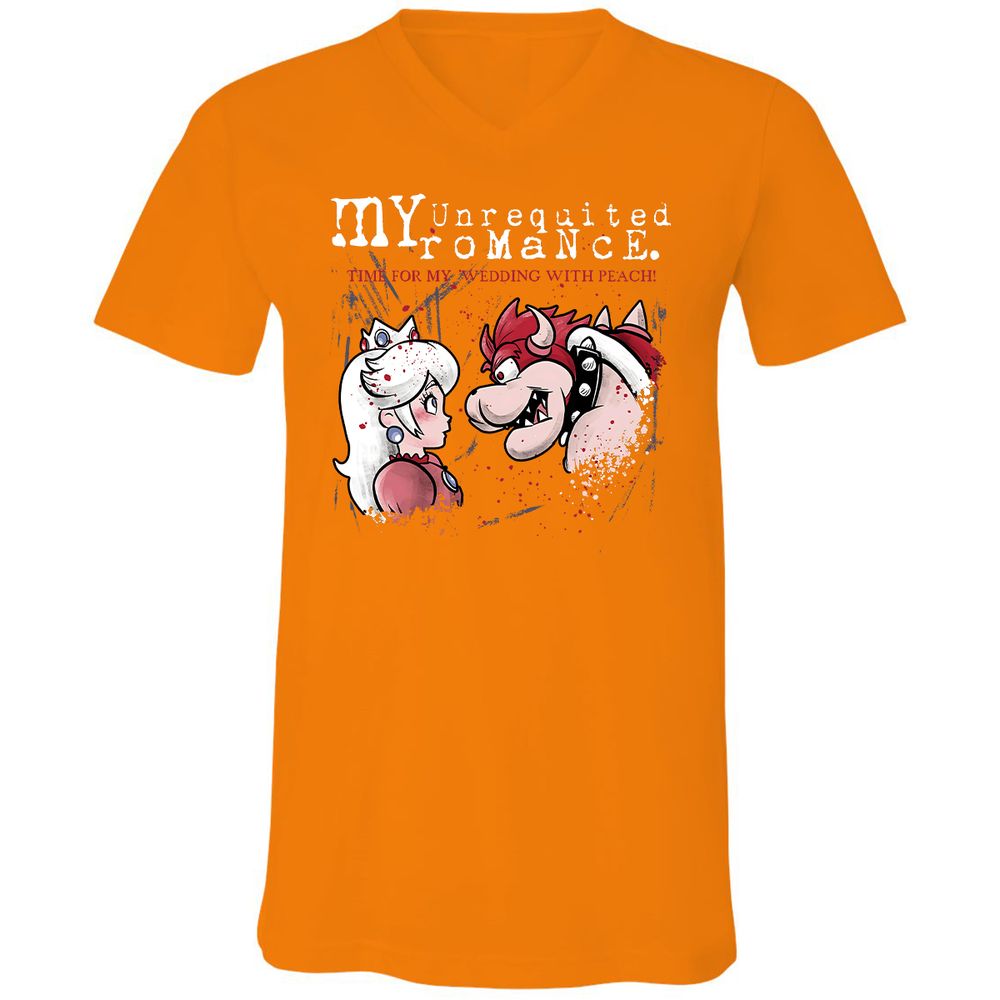 Unisex V-Neck T-Shirt - JVZPF9CR - Orange - 11